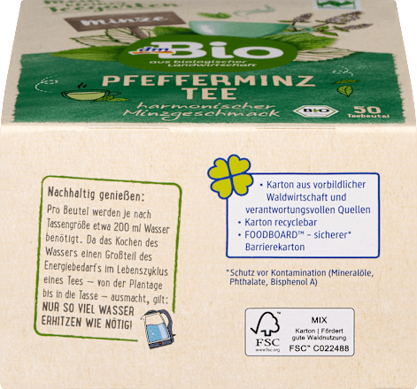 Kräutertee Pfefferminze (50 Beutel), 75 g