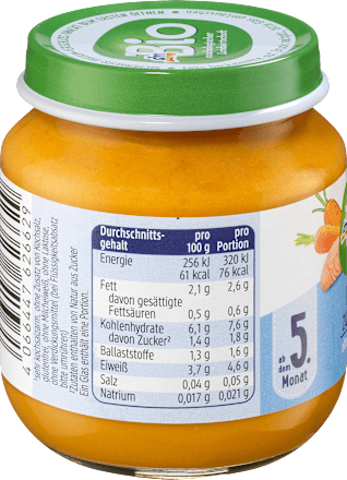 Lachszubereitung mit Gemüse,ab dem 5. Monat, 125 g