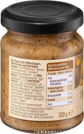 Pesto, Pfifferling Walnuss mit Käse, 120 g
