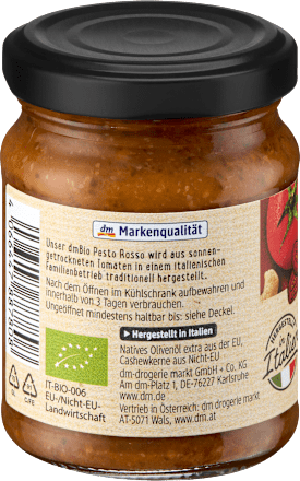 Pesto Rosso mit sonnengetrockneten Tomaten, vegan, 120 g
