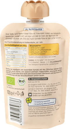 Quetschie Apfel-Banane-Erdbeere mit Hafer, ab 1 Jahr, 100 g