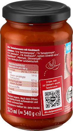 Tomatensauce gerösteter Knoblauch, 325 ml