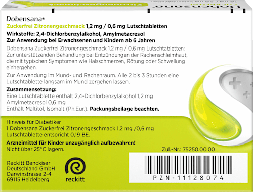 zuckerfrei Zitronengeschmack Lutschtabletten, 24 St