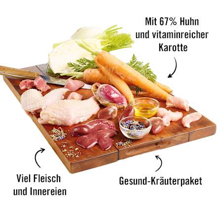 Nassfutter Hund mit Huhn & Karotte, Mahlzeit!, 400 g