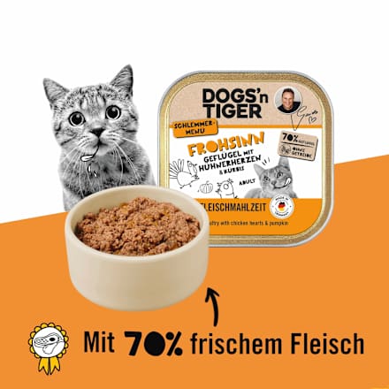 Nassfutter Katze Geflügel mit Hühnerherzen & Kürbis, 100 g