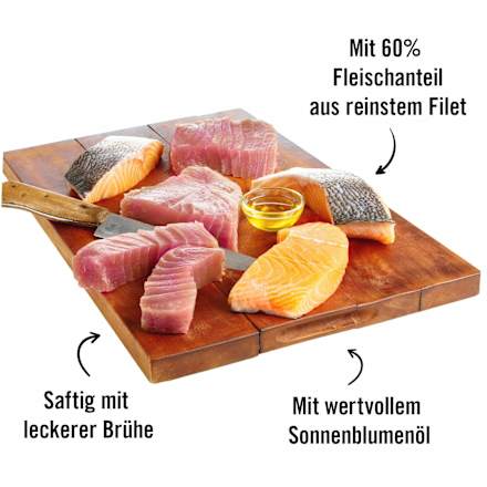 Nassfutter Katze mit Thunfisch & Lachs, Meer!, 70 g