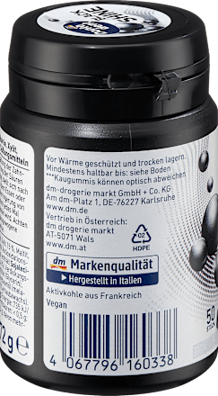 Kaugummi, Black Shine mit Aktivkohle, zuckerfrei, 50 St