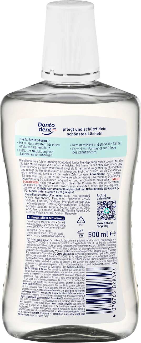 Dontodent Mundspülung Junior Minze, 500 ml