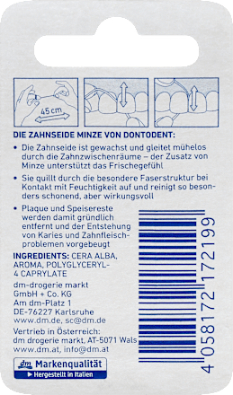 Tandzijde mint reisformaat, 12 m