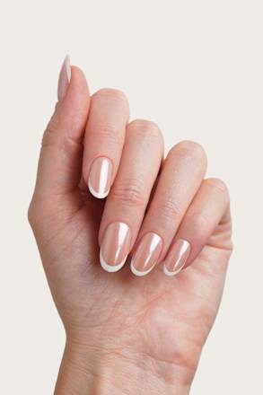 Künstliche Nägel, Soft Gel Press Ons Glazed French Medium Round, 30 St