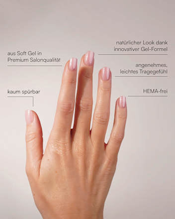 Künstliche Nägel, Soft Gel Press Ons Jetset Extra Short Square, 30 Anzahl