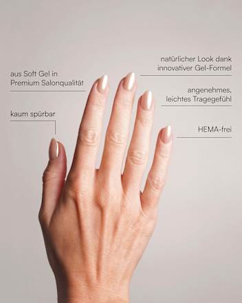 Künstliche Nägel, Soft Gel Press Ons Prosecco Short Round, 30 St
