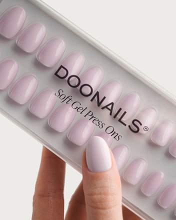 Künstliche Nägel, Soft Gel Press Ons Soft Lilac Short Round, 30 St