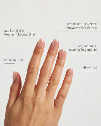 Künstliche Nägel, Soft Gel Press Ons Square Prosecco Short Square, 30 St