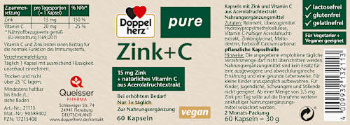 Zink + C Kapseln 60 St, 30 g