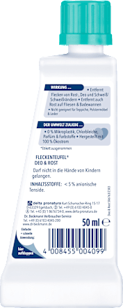 Vlekverwijderaar Fleckenteufel Roest & Deodorant, 50 ml