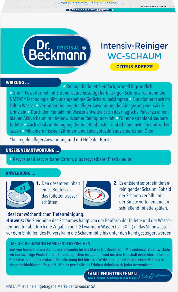 Dr. Beckmann WC-Schaum Citrus Breeze, 300 g