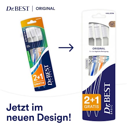 Zahnbürste Basic Original mittel (2+1 Gratis), 3 St