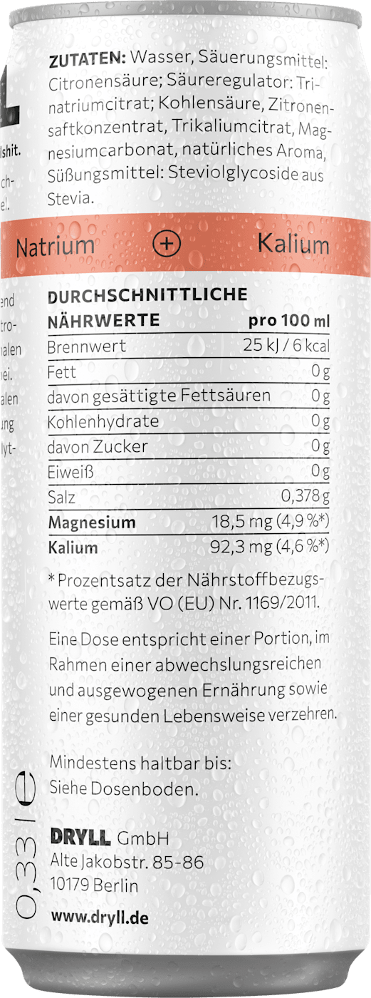 DRYLL Erfrischungsgetränk, Salty Peach, 330 ml EINWEG