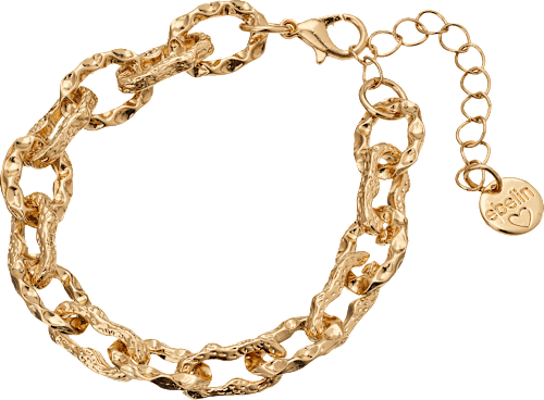 Armband Gliederkette gehämmert, Gold-Optik, 1 St