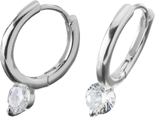 Creolen 925 Silber mit Strassstein, 2 St ebelin