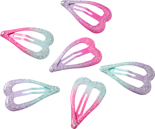 Haarclips Herzchen, 6 St
