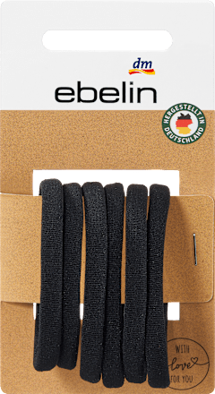 Zachte zwarte haarelastiekjes, 6 stuks