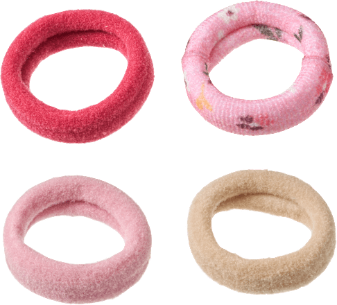 Haargummis in Box, Rot, Rosa, Beige, 20 St ebelin