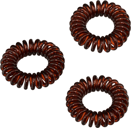 Haargummis Spirale klein braun, 4 St