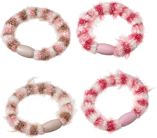 Zachte haarelastiekjes, pastelkleuren, 4 stuks