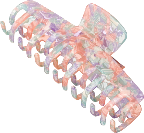 Haarklammer Double-Teeth, rosa/mint/flieder, 1 St