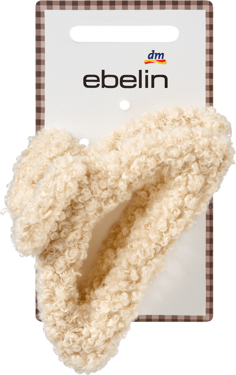Haarklammer Teddystoff, beige, 1 St
