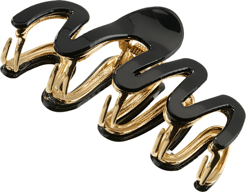 Haarklammer Wellenform schwarz Gold-Optik, 1 St ebelin
