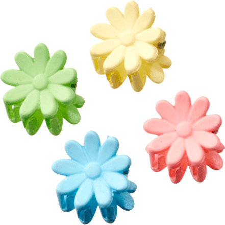 Haarklammern mini Blumenform, 8 St