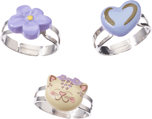 Kinder-Ringset mit verschiedenen Motiven, 3 St