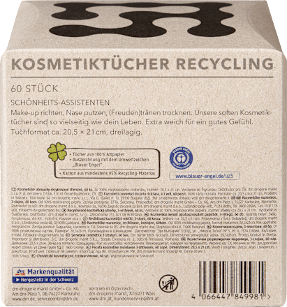 Kosmetiktücher Recycling 3-lagig, 60 St