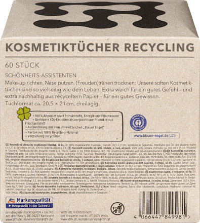 Kosmetiktücher Recycling 3-lagig, 60 St
