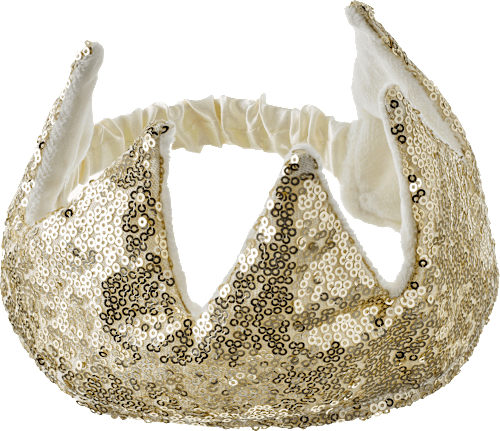 Krone mit Pailletten Gold-/Silber-Optik, 1 St ebelin