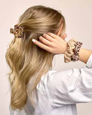 Scrunchies beige/Leo-Muster, 2 St