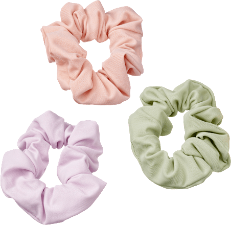 Scrunchies Sport aus Bikini-Stoff, flieder/rosa/grün, 3 St