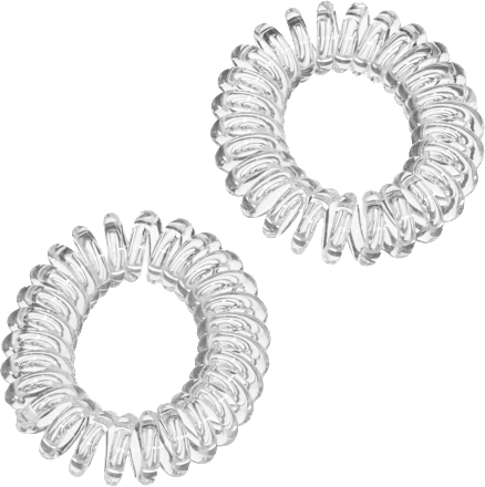 Spiralhaargummis midi, transparent, 4 St