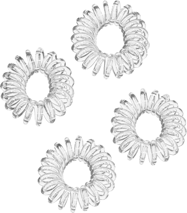 Spiralhaargummis mini, transparent, 4 St