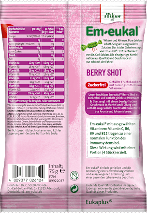Bonbon, Berry Shot, gefüllt, zuckerfrei, 75 g