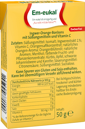 Bonbon Minis, Ingwer-Orange, zuckerfrei, 50 g