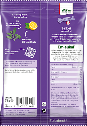 Bonbon, Salbei, zuckerfrei, 75 g