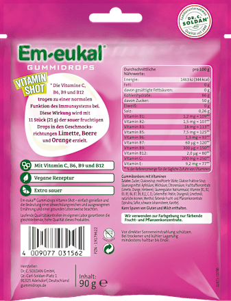 Gumdrops, Vitamin Shot Sour, 90 g