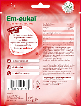 Gummidrops, Wildkirsche-Salbei, 90 g
