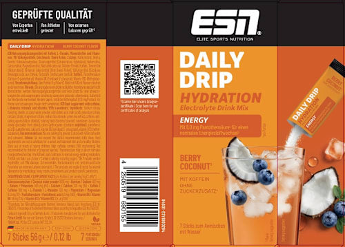 Daily Drip Hydration Energy Sticks 7 St, Berry Coconut, 56 g