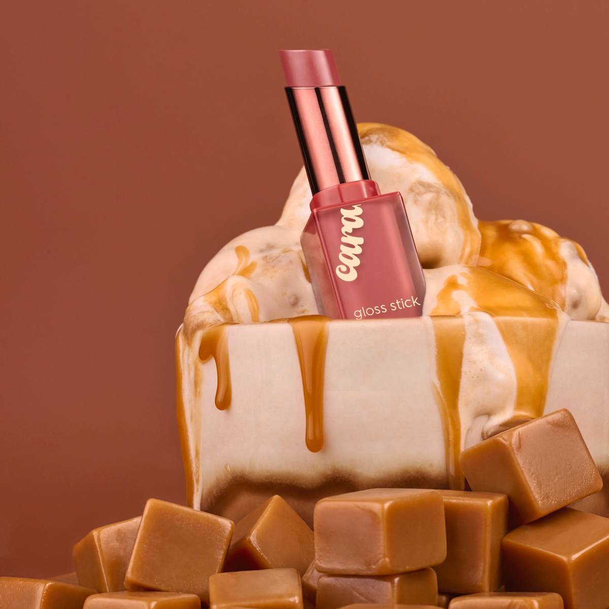 essence Lippenstift Caramelted Gloss Stick 01 Sweet Lips, Caramel Kiss, 3 g