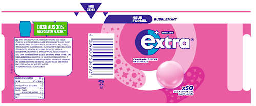 Kaugummi, Bubblemint, zuckerfrei, 50 St